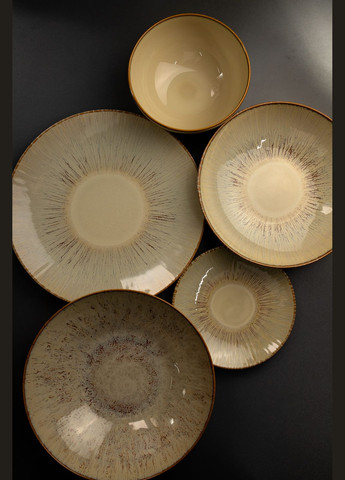 Тарелка плоская Mesa Grey Moon Breeze Brown 17 см Mesa Ceramics (323167473)