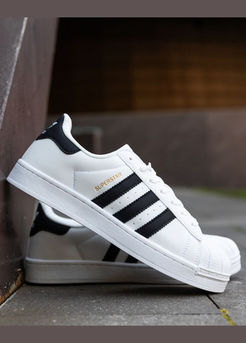 Білі Осінні кросівки чоловічі white black No Brand Superstar Classic