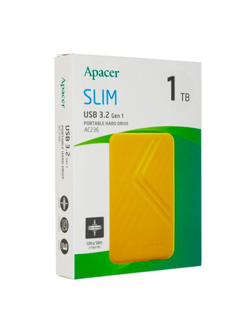 Внешний жесткий диск PHD External 2.5'' USB 3.2 Gen. 1 1Tb Yellow (цветная коробка) (AP1TBAC236Y-1) Apacer AC236 (340062804)