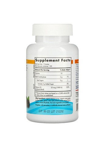Витамины и минералы Vitamin D3 Gummies, 120 жевательных таблеток Nordic Naturals (296261505)