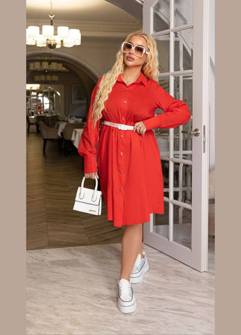 Красное женское платье свободного кроя цвет красный р.48/50 450347 New Trend