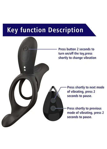 Вібраційне кільце Men’s Play Vibrating Cock Ring With Clitoral & Taint Stimulation B11 Erospace (400833069)