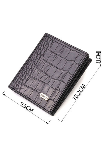 Мужское кожаное портмоне с монетницей и тиснением крокодил черное (sku_21738) No Brand (327819335)
