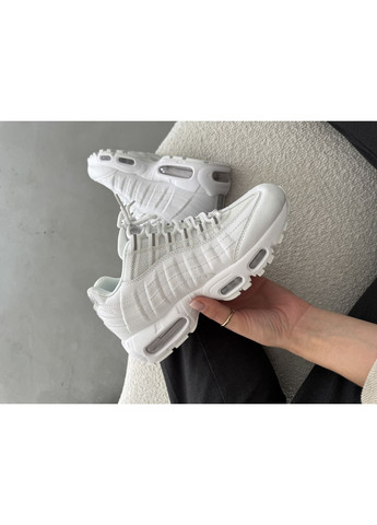 Білі Осінні кросівки чоловічі nike air max 95 white reflective найк аір макс 95 No Brand