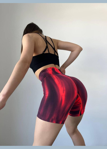 Шорти «північне сяйво» з ефектом пуш-ап червоний з чорним, розмір S Trends (330245355)