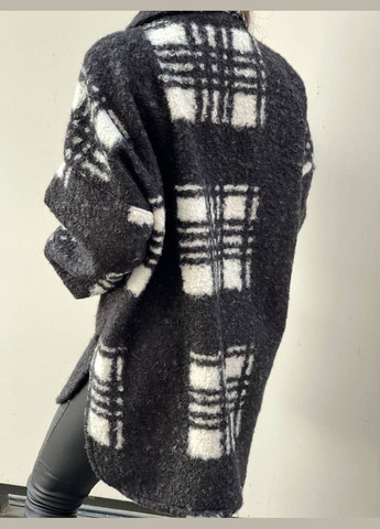 Черная повседневный рубашка в клетку Україна с длинным рукавом