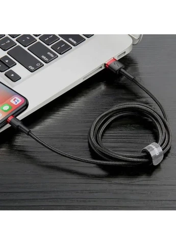 Кабель Cafule Cable USB For Lightning 1.5A 2m Red+Black (CALKLF-C19) Baseus Cafule Series (386453469)
