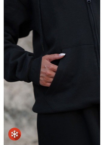 Жіноче Утеплене Зіп Худі На Флісі Зіпер З Принтом Eclips Kane Black Without (372519962)