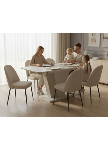 Обідній стіл розкладний FOREST S/K 140(180)х80 стоун бейж/шовковий камінь Intarsio (372178438)