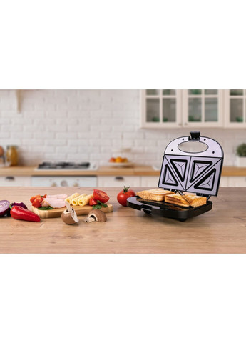 Сендвічниця MS 3032 850Вт/ незмінні пластини/ вертикальне зберігання/ чорна Mesko (360400281)