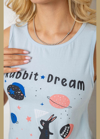 Голубая всесезон пижама женская с принтом Fashion