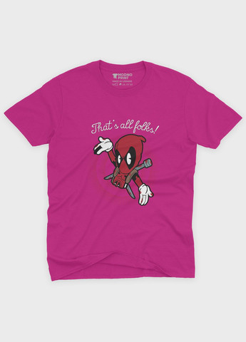 Рожева демісезонна футболка для хлопчика з принтом антигероя - дедпул (ts001-1-fuxj-006-015-019-b) Modno