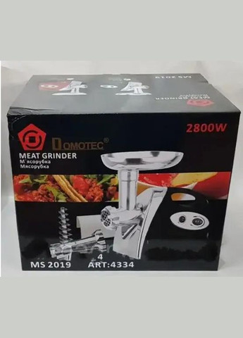 Мясорубка электрическая профессиональная с соковыжималкой электромясорубка MS2019 / 7164 2800W Черная Domotec (308863470)