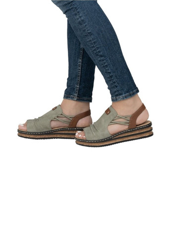 Оливковые босоножки Rieker