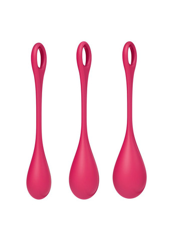 Набор йони бусин Yoni Power 1 Red, диаметр 2-2,5-3см, вес 22-46-74гр Satisfyer (366875884)