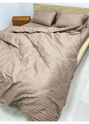 Комплект постельного белья полуторный 150х210 страйп-сатин наволочки 70х70 No Brand (382805598)