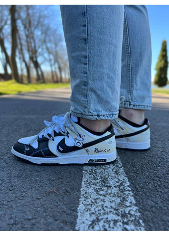 КРОССОВКИ ЖЕНСКИЕ NIKE SB DUNK LOW ROBINSON BLACK WHITE BEIGE НАЙК СБ ДАНК No Brand чёрные демисезоны (367173185)