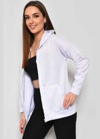 Спортивна кофта жіноча на блискавці білого кольору Let's Shop (302209620)