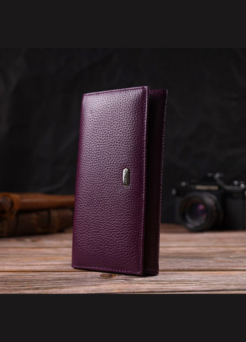 Женский кожаный кошелек с монетницей и отделением для карт, сиреневый (sku_21831) No Brand (328218713)