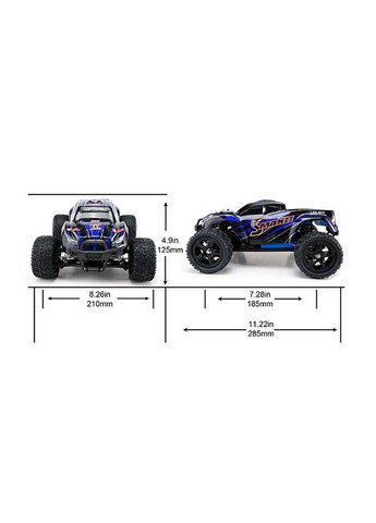 Машинка на радиоуправлении S Max 1631 Monster Truck 1/16 4WD Brushed 4WD Синий Remo Hobby (338598024)