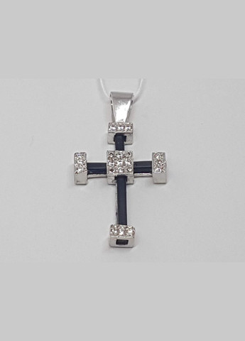 Срібний хрест з каучуком і фіанітами. 5541757 мал Гаразд (293516740)