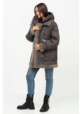 Кофейный зимний Пуховик аляска Mishele