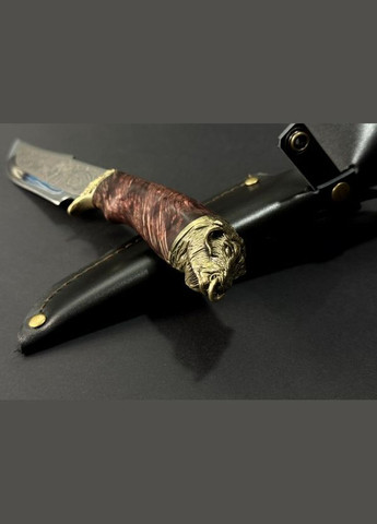 Ніж мисливський подарунковий Буйвол 22k53 в чохлі.рукав'ять кап клена NB Art (346152101)