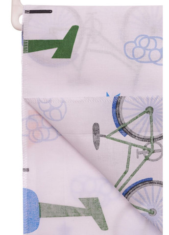 Пелюшка бавовняна для хлопчика з транспортом 110*85 см біла (51912) BABYKROHA (315423687)