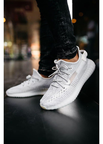 Сірі Осінні кросівки чоловічі adidas yeezy boost 350 v2 static full reflective адідас ізі буст No Brand