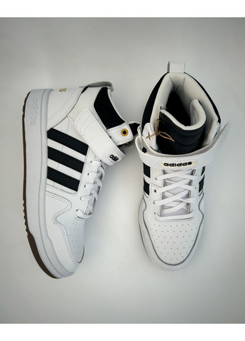 Белые демисезонные кроссовки postmove mid adidas