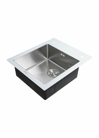 Кухонна мийка Handmade WHITE GLASS 600х510х200 Platinum (336934520)