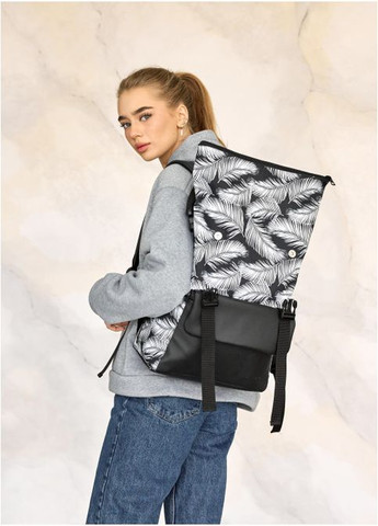 Рюкзак ролл унісекс RollTop Milton чорний з клапаном Sambag (302518952)