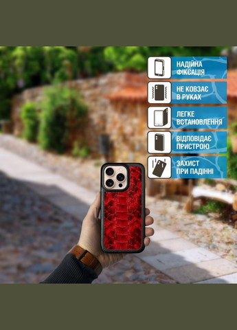 Шкіряна накладка ExBacker Python Scales для Apple iPhone 16 Pro Червоний (78228) Stenk (336211985)