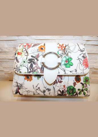 женская белая с цветочным принтом No Brand Сумка клатч (323168031)