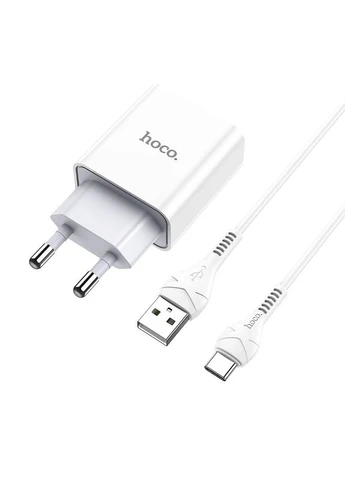 Мережевий зарядний пристрій C81A Asombroso single port charger set(Type-C) білий Hoco (389206588)