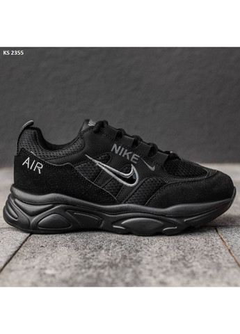Черные демисезонные кроссовки мужские nike air black найк аир форс 1 премиум No Brand