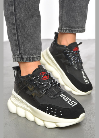 Кросівки жіночі чорного кольору на шнурівці Let's Shop чорні демісезони (303677981)