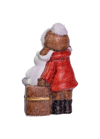 Новогодняя декоративная фигурка с подсветкой 12×6×20 см Новогодний декор Девочка с подарком из фарфора CR-5-17 Yiwu (370707892)