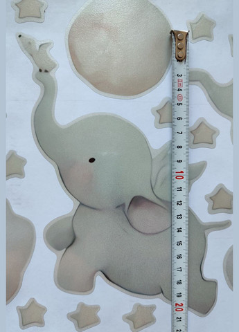 Наклейки в детский сад 3 слоника на тучках! (лист 30 х 60 см) Б232 No Brand (302243004)