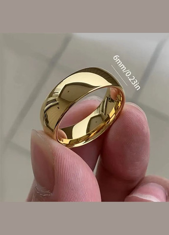 Классическое обручальное кольцо титановая сталь 6мм 18К золотистая размер 15 Liresmina Jewelry (368854800)