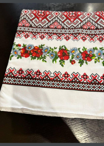 Скатертина з українським орнаментом гіпоалергенна 150х180 см Білий (П4КЕ05020-52) No Brand (306634019)