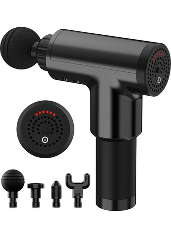 Вібромасажер перкусійний FASCIAL GUN GB-820 для глибокого м'язового масажу з насадками Чорний VTech (332622382)