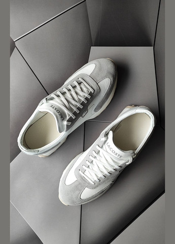 Белые всесезонные женские кроссовки лакоста (lacosta) белые/замша 36-41 No Brand