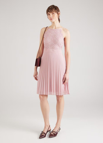 Рожева повсякденний жіноча сукня з мереживним верхом і спідницею плісированою About You однотонна