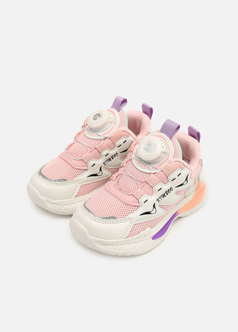Рожеві осінні кросівки для дівчинки, на пласкій підошві колір рожевий цб-00273966 Kimboo