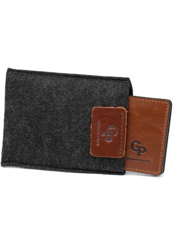 Чоловічий шкіряний затиск для грошей 11474 Коричневий Grande Pelle (329151636)