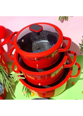 Набор посуды EB-5647 с мраморным антипригарным покрытием для индукционной плиты 12 предметов Edenberg (360654446)