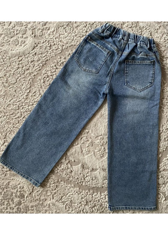 Голубые демисезонные подростковые джинсы палаццо на девочку 146-170 No Brand