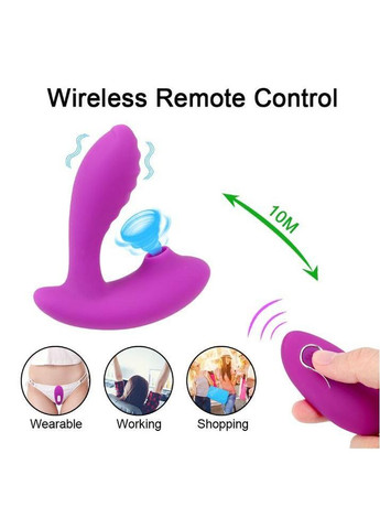 Вакуумный двойной вибратор скрытого ношения с пультом управления No Brand (339864725)