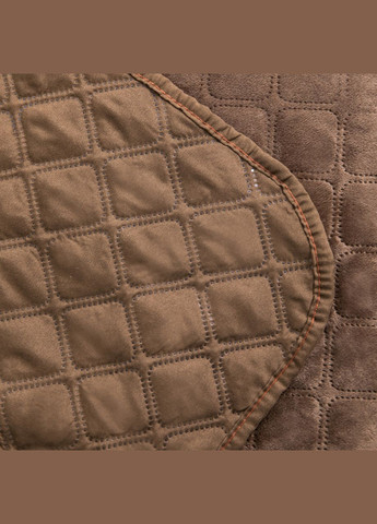 Покрывало Велюровое мягкое Коричневое размер 240х260 см ромб/круглый ТЕП (323645241)